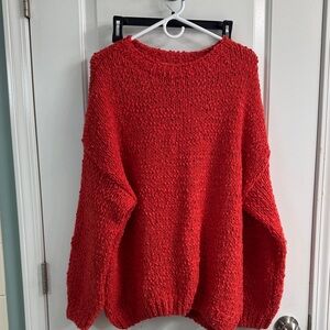 Easel Vibrant Red Knit Sweater